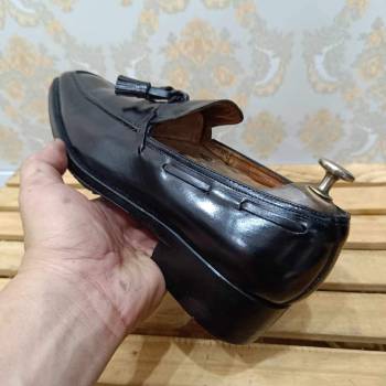fratelli rossetti black calf leather tassel loafer size 40 14